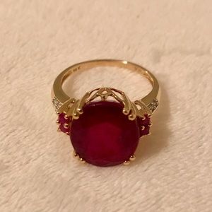 Genuine Ruby 14k gold ring size 8.25